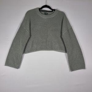 Wild Fable Knit Cropped Sweater Womens Size XXL Gray Bell Sleeve